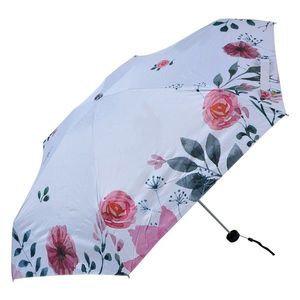 Bílý skládací deštník do kabelky s květy - Ø 92*54 cm JZUM0040 obraz