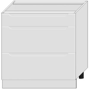 Kuchyňská skříňka Zoya D80s/3 bílý puntík/bílá obraz