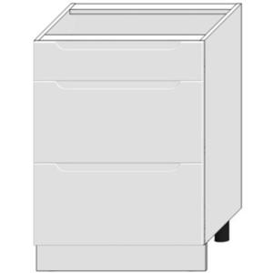 Kuchyňská skříňka Zoya D60s/3 bílý puntík/bílá obraz