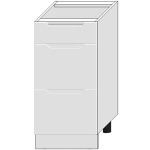 Kuchyňská skříňka Zoya D40s/3 bílý puntík/bílá obraz