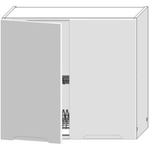 Kuchyňská skříňka Zoya W80su alu bílý puntík/bílá obraz