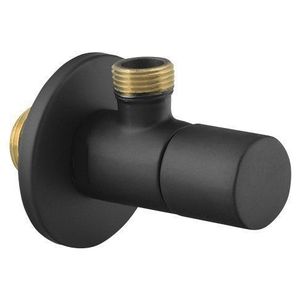 SAPHO Rohový ventil s rozetou, kulatý, 1/2"x 3/8" , černá mat SL015 obraz