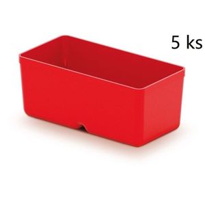 Prosperplast Sada úložných boxů 5 ks UNITEX 11 x 5, 5 x 13, 2 cm červená obraz