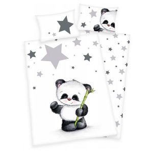 Herding Dětské flanelové povlečení do postýlky Jana Star Panda, 135 x 100 cm, 40 x 60 cm obraz