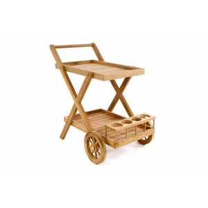Divero 56087 Servírovací vozík z teakového dřeva obraz