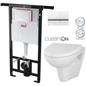 ALCADRAIN Jádromodul předstěnový instalační systém s bílým/ chrom tlačítkem M1720-1 + WC CERSANIT CLEANON PARVA + SEDÁTKO AM102/1120 M1720-1 PA1 obraz