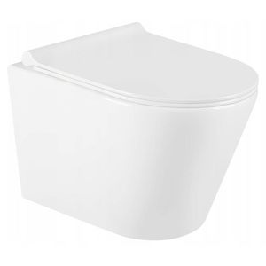 MEXEN/S Rico Závěsná WC mísa Rimless včetně sedátka s slow-slim, Duroplast, bílá 30720500 30720500 obraz