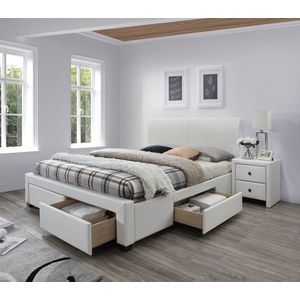 HALMAR Čalouněná postel Modena 160x200 dvoulůžko - bílé obraz