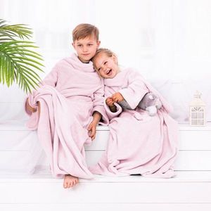 Dětská deka s rukávy DecoKing Lazy růžová, velikost 90x105 obraz