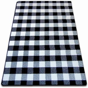 Dywany Lusczow Kusový koberec SKETCH HARRY bílý / černý - kostkovaný, velikost 120x170 obraz