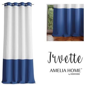 Záclona AmeliaHome Irvette modrá, velikost 140x250 obraz