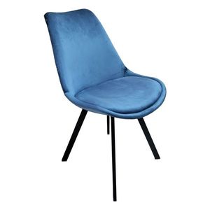 Židle Ze Sametu Mia - Modrá obraz