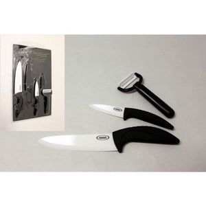 PROHOME - Nože keramické sada 2ks+škrabka+kryt obraz