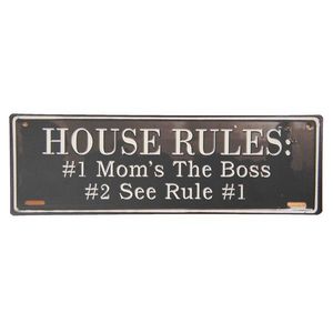 Nástěnná plechová cedule House rules - 39*13 cm 6Y3957 obraz