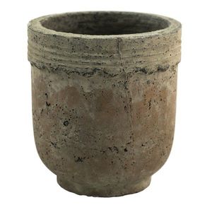 Béžovo-hnědý cementový květináč s patinou Mosse - Ø 19*20 cm 6TE0430 obraz