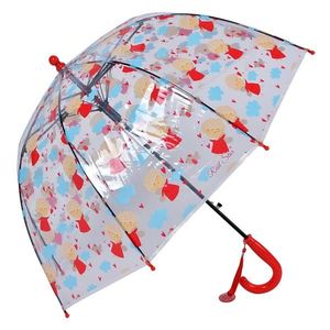Průhledný deštník pro děti s červeným držadlem a andílky - Ø 50 cm JZCUM0006R obraz