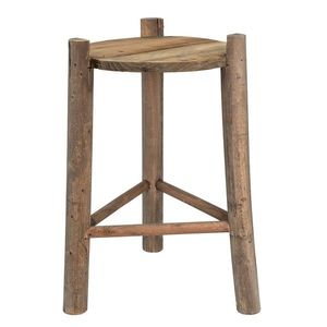 Dřevěný dekorační antik stolík na rostliny - Ø 27*44 cm 6H2217 obraz
