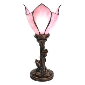 Stolní lampa Tiffany Folwia Pink - Ø18*32 cm E14/max 1*25W 5LL-6232 obraz