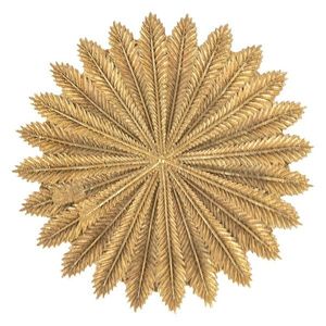 Zlatý dekorační talířek s dekorem listů Spie - Ø20*2 cm 6PR4775 obraz