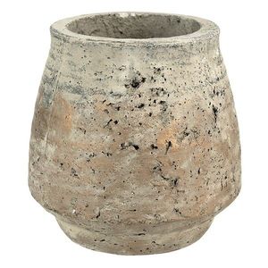 Béžovo-hnědý cementový květináč s patinou Mosse - Ø 19*18 cm 6TE0428 obraz