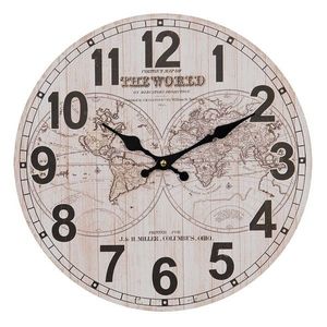 Nástěnné hodiny se zeměkoulemi The World - Ø 34*4 cm / 1*AA 6KL0755 obraz