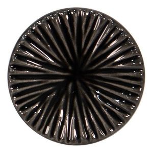 Černá kulatá keramická úchytka s rýhovaným zdobením Ratiel - Ø 4*3 cm 65067 obraz