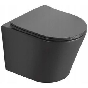 MEXEN Rico Závěsná WC mísa včetně sedátka s slow-slim, duroplast, tmavě šedá mat 30724071 obraz