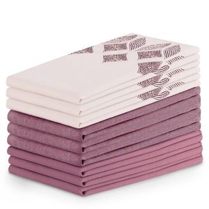 AmeliaHome Sada kuchyňských ručníků Letty Stamp - 9 ks fialová, velikost 50x70 obraz