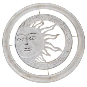 Nástěnná kovová dekorace Slunce šedá, pr. 50 cm obraz