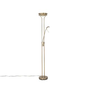 Moderní stojací lampa bronzová s lampou na čtení vč. LED stmívatelná - Diva obraz