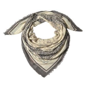 Šedivo béžový šátek s ornamenty - 140*140 cm JZSC0546G obraz