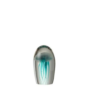 Skleněné těžítko s modrou medúzou S - 9, 5*9, 5*17 cm 3752 obraz