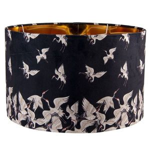 Sametové černé závěsné stínidlo na lampu s volavkami - Ø 45*28 cm / E27 6LAK0499 obraz