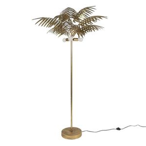Zlatá antik stojací lampa ve tvaru palmy Pivon - Ø 107*193 cm E27/max 3*60W 5LMP656 obraz