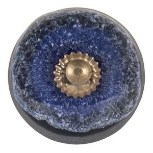 Modro-šedá keramická úchytka s mramorováním - Ø 4 cm 65024 obraz