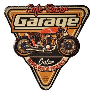 Kovová nástěnná cedule Cafe Racer Garage - 40*1*40 cm 6Y4893 obraz