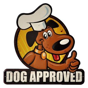 Kovová nástěnná cedule Dog Approved - 50*1*50 cm 6Y4894 obraz