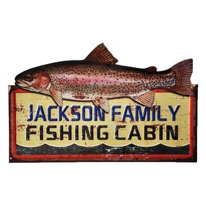 Kovová nástěnná cedule Fishing Cabin - 61*1*39 cm 6Y4896 obraz