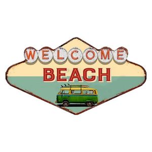 Kovová nástěnná cedule Welcome Beach - 49*1*27 cm 6Y4909 obraz
