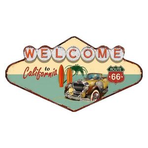 Kovová nástěnná cedule Welcome To California - 49*1*27 cm 6Y4910 obraz