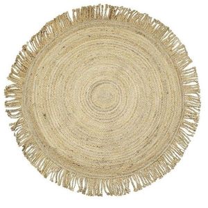 Přírodní kulatý jutový koberec s třásněmi Tomme - Ø120*1cm JHJVKF120 obraz