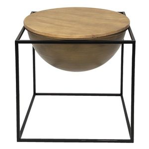 Černý kovový odkládací stolek s úložným prostorem Wordi - 53*53*55 cm 50677 obraz