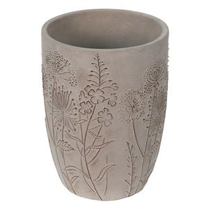 Šedý cementový obal na květináč/váza s lučními květy Wildflowers - Ø19*25cm 6TE0405L obraz