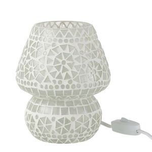 Bílá skleněná stolní lampička Mosaic - Ø14*17cm/ E14/ 40W 20957 obraz