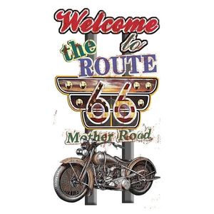 Nástěnná kovová cedule Route 66 - Welcome - 42*1*79 cm 5Y1115 obraz