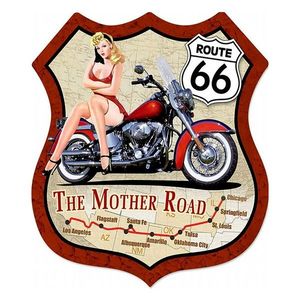 Nástěnná kovová cedule Route 66 - The Mother Road - 30*1*35 cm 6Y5003 obraz