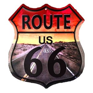 Nástěnná kovová cedule Route 66 - 45*1*50 cm 6Y5061 obraz
