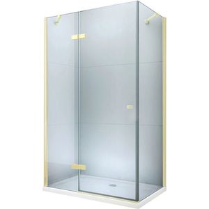 MEXEN/S Roma sprchový kout otevírací 110x90, sklo transparent, zlatá + vanička 854-110-090-50-00-4010 obraz