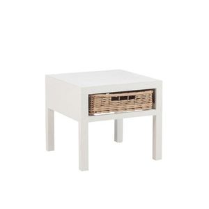 Bílý noční stolek s košíkem - 50*50*45 cm 82471 obraz
