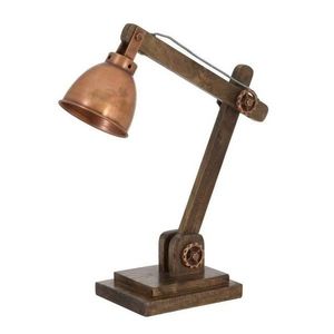 Dřevěná stolní lampička Elmer Copper - 50*15*45 cm 1816941 obraz